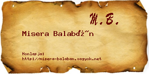 Misera Balabán névjegykártya
